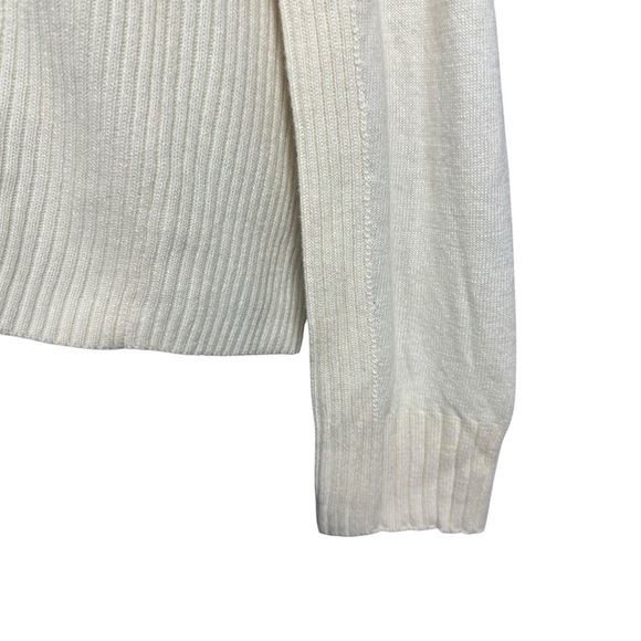 Theory Womens XL Ivory V-Neck Sweater Wool Angora Cashmere Blend Minimalist - Picture 10 of 11